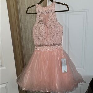 Elegant Pink Lace Dress